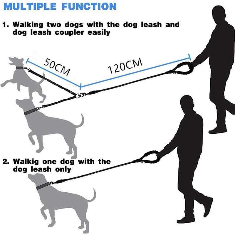 Double Dog Leash 360 Swivel No Tangle V4967