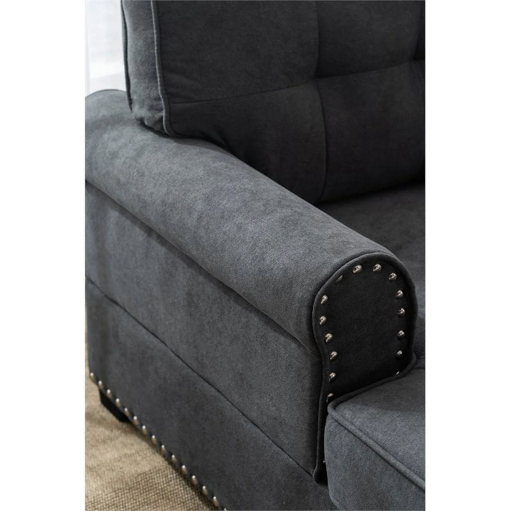 Gray Linen Fabric Indoor Chaise Lounge M812486