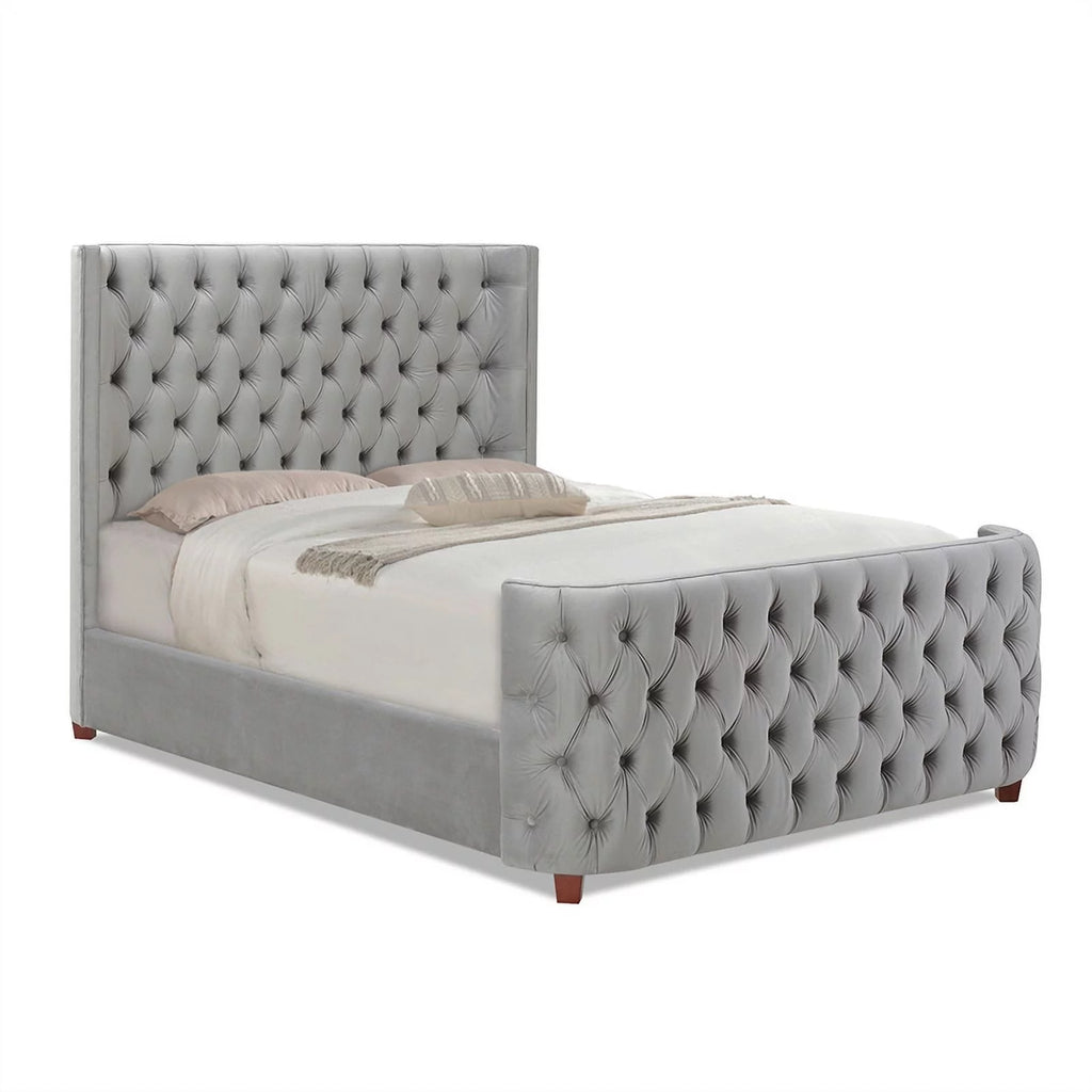 Queen Tufted Velvet Bed F879051