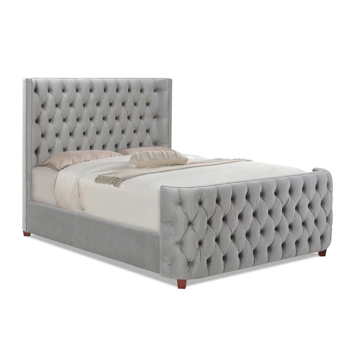 Queen Tufted Velvet Bed F879051