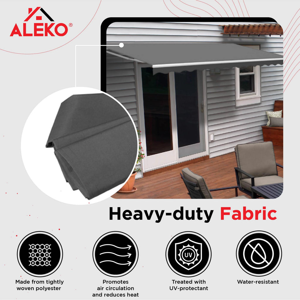 Gray Retractable Patio Awning Q74971