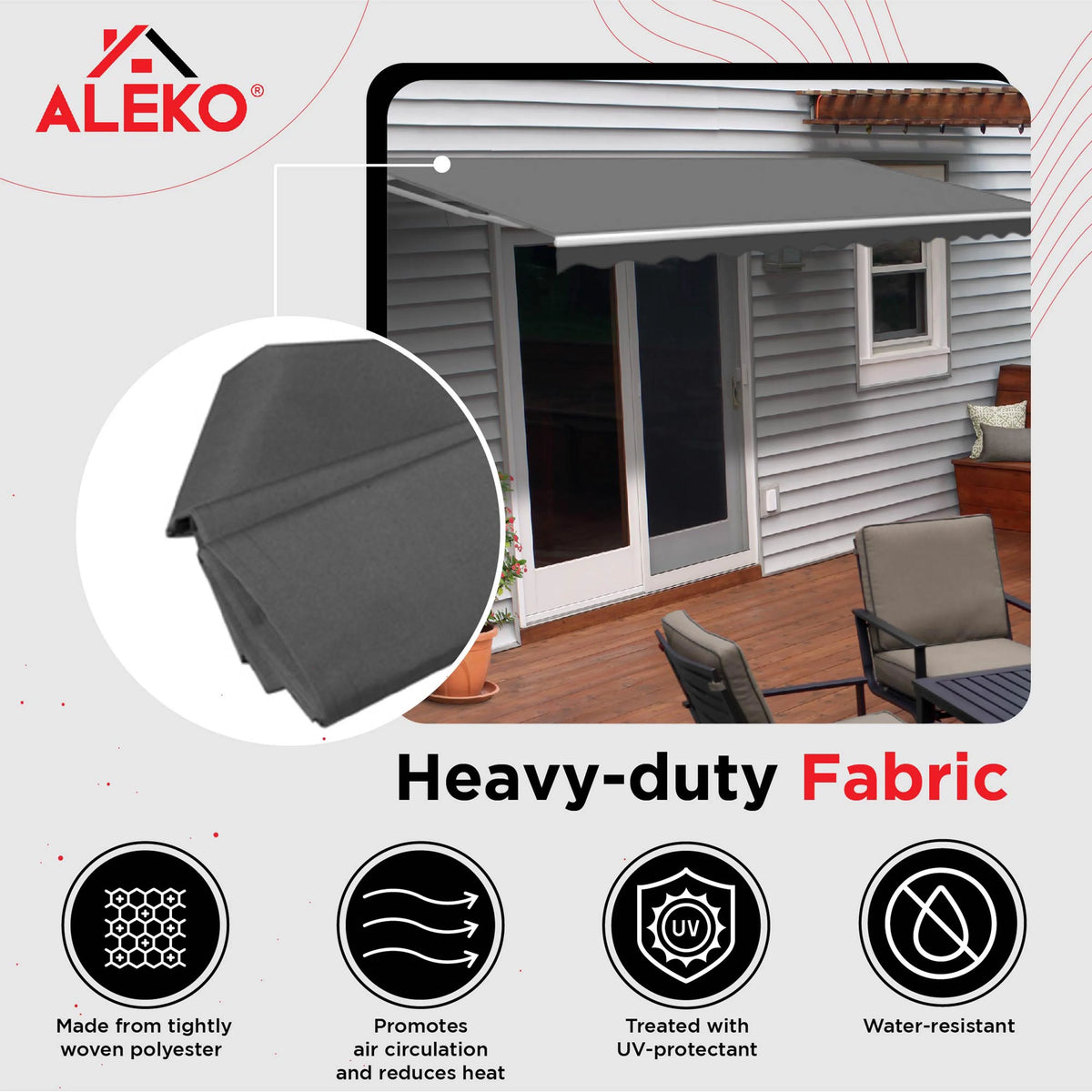 Gray Retractable Patio Awning Q74971