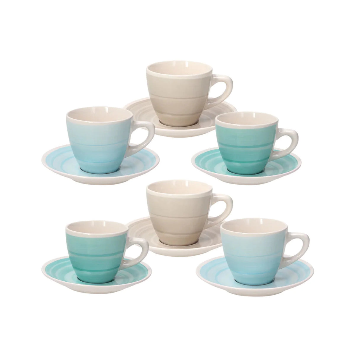 Coffee Cups with Saucer Pack 6pcs W46295