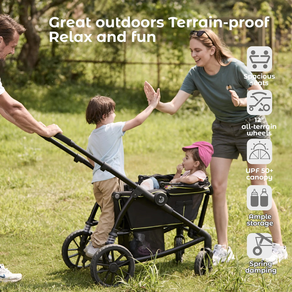 2-Seat Wagon Stroller with Adjustable Canopy M337100