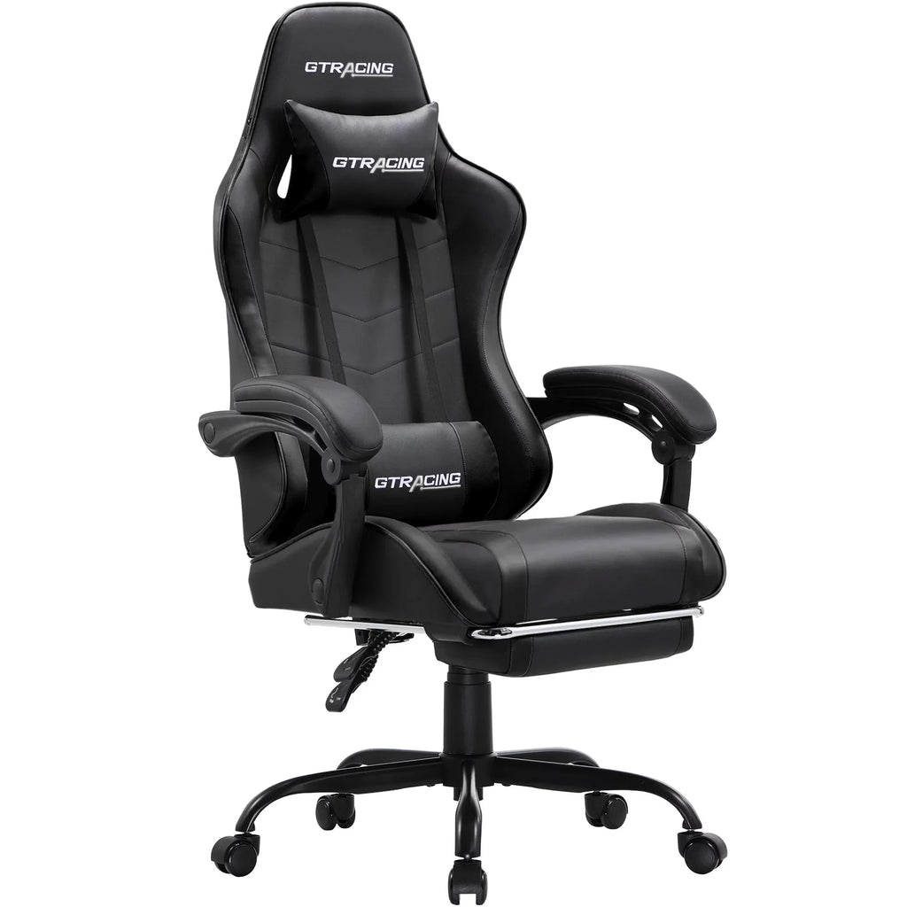 White Height Adjustable Reclining Gaming Chair with Footrest R948740