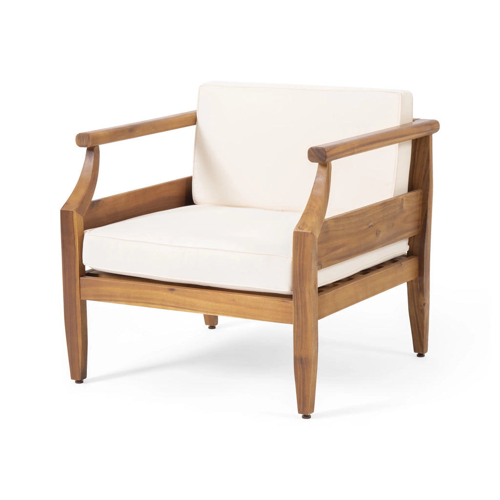 Acacia Wood Outdoor Club Chairs with Cushions X87859