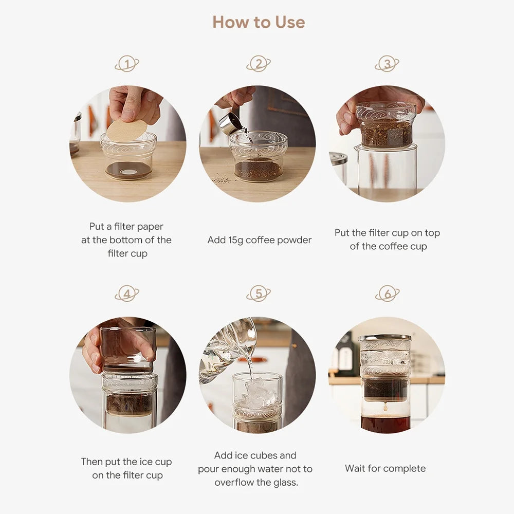 Cold Brew Coffee Maker, Borosilicate Glass Dripper, 300ml G187