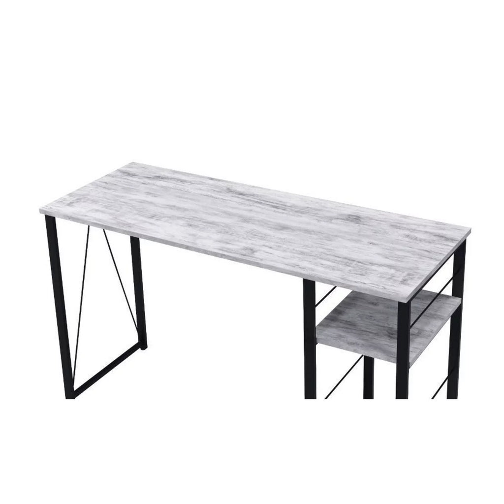 Antique White and Black Writing Desk with Rustic Wood Finish Q396801