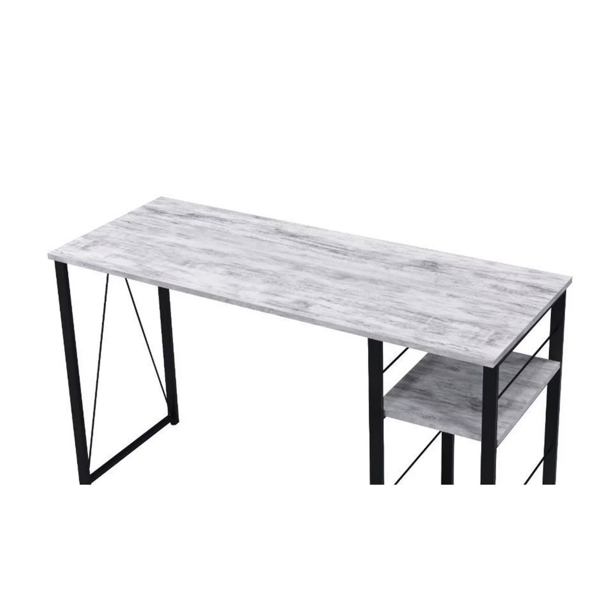Antique White and Black Writing Desk with Rustic Wood Finish Q396801
